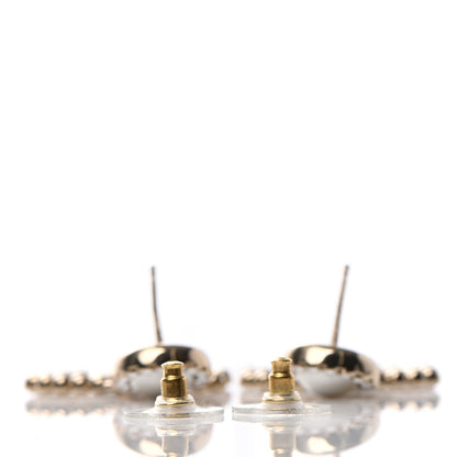 Chanel Crystal Pearl Bow-tiful CC Drop Earrings Gold 3 of 4