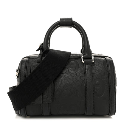 Gucci Piuma Calfskin Jumbo GG Embossed Mini Duffle Bag Black 1 of 10