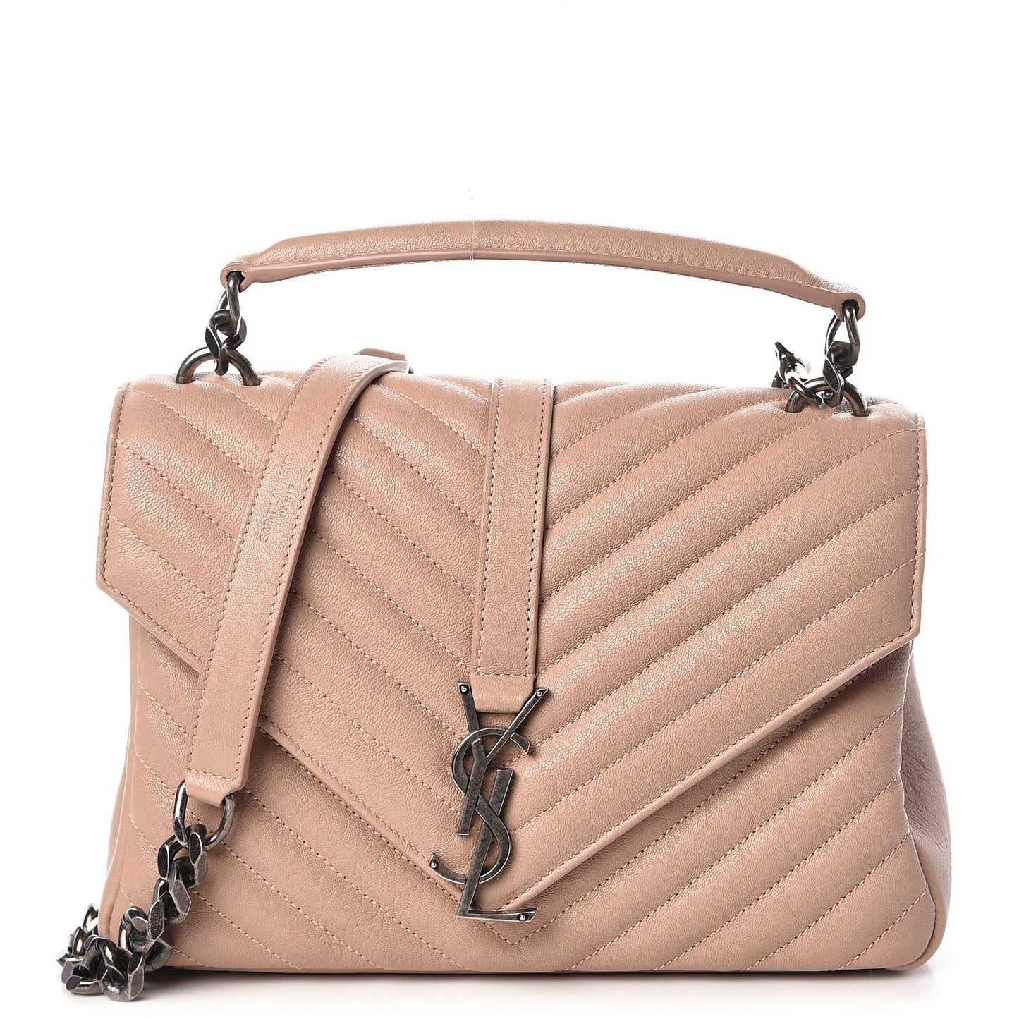 Sheepskin Matelasse Chevron Monogram Medium College Bag Fard