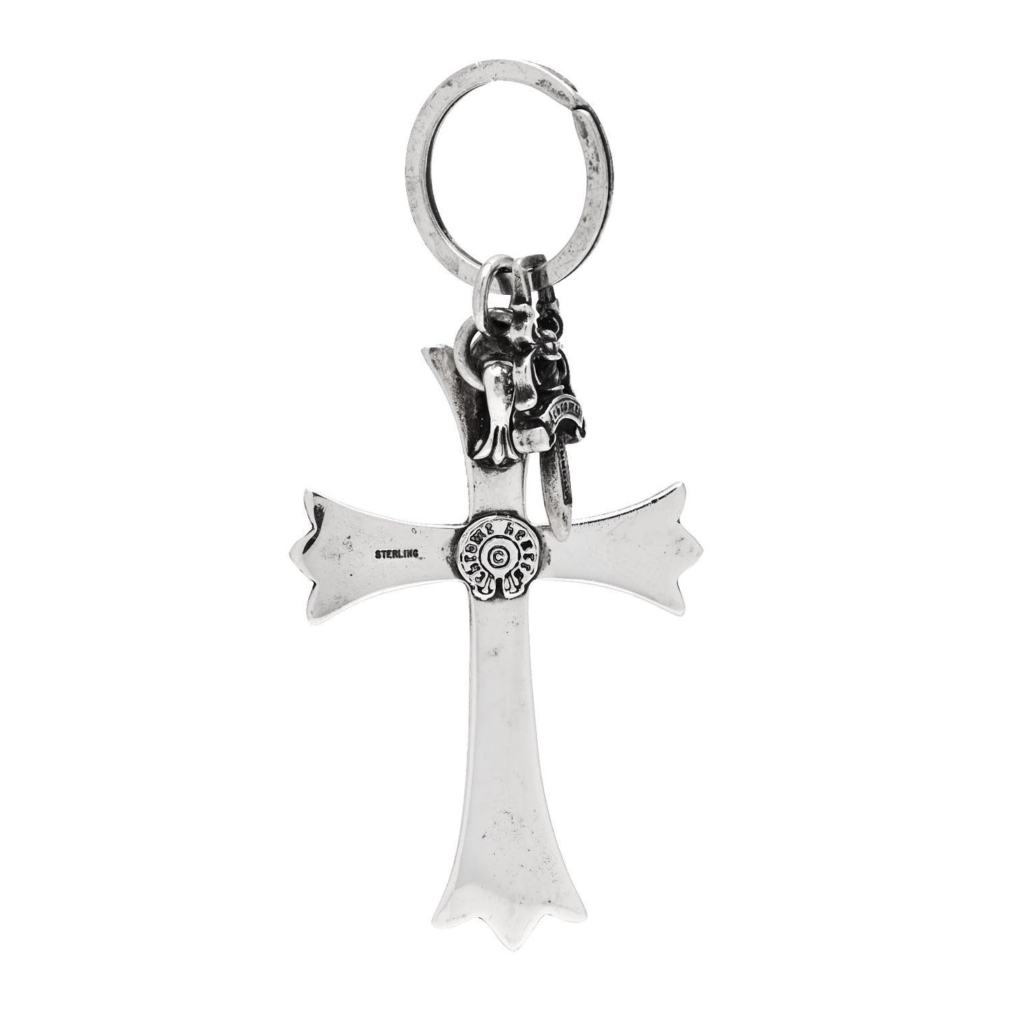 Sterling Silver Cross and Dagger Keychain