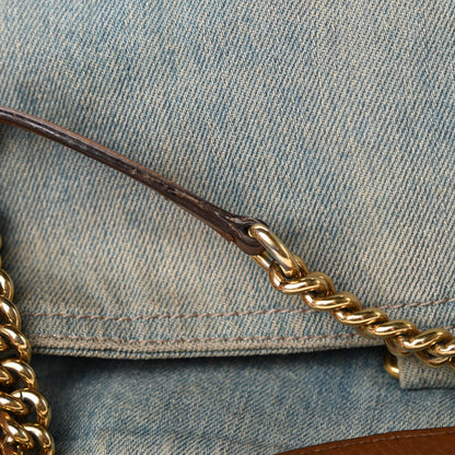 Gucci Denim Medium Soho Chain Shoulder Bag Blue 16 of 17
