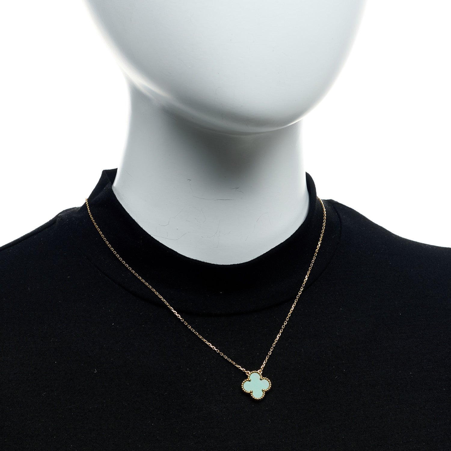 Van Cleef & Arpels 18K Yellow Gold Malachite Vintage Alhambra Pendant Necklace 2 of 5