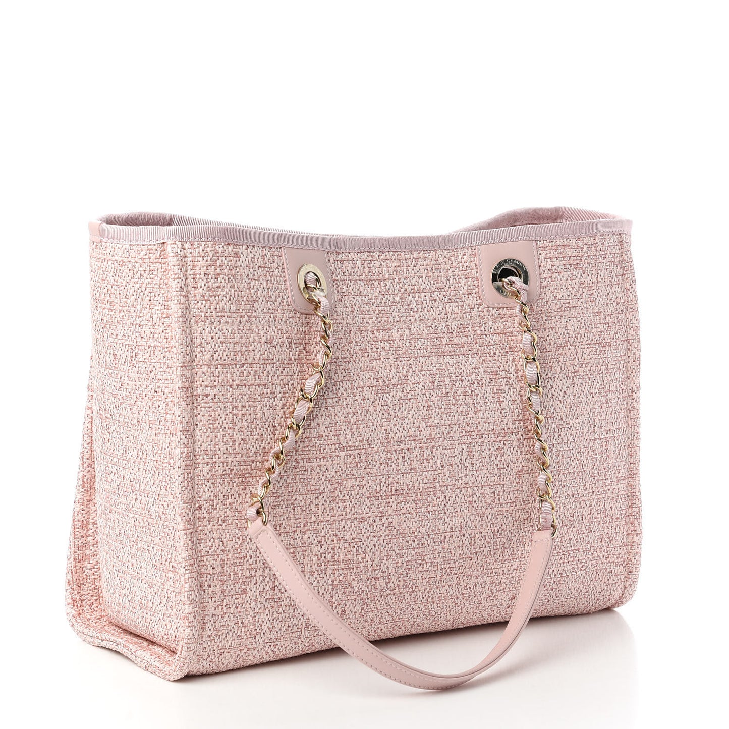 Straw Lurex Small Deauville Tote Pink