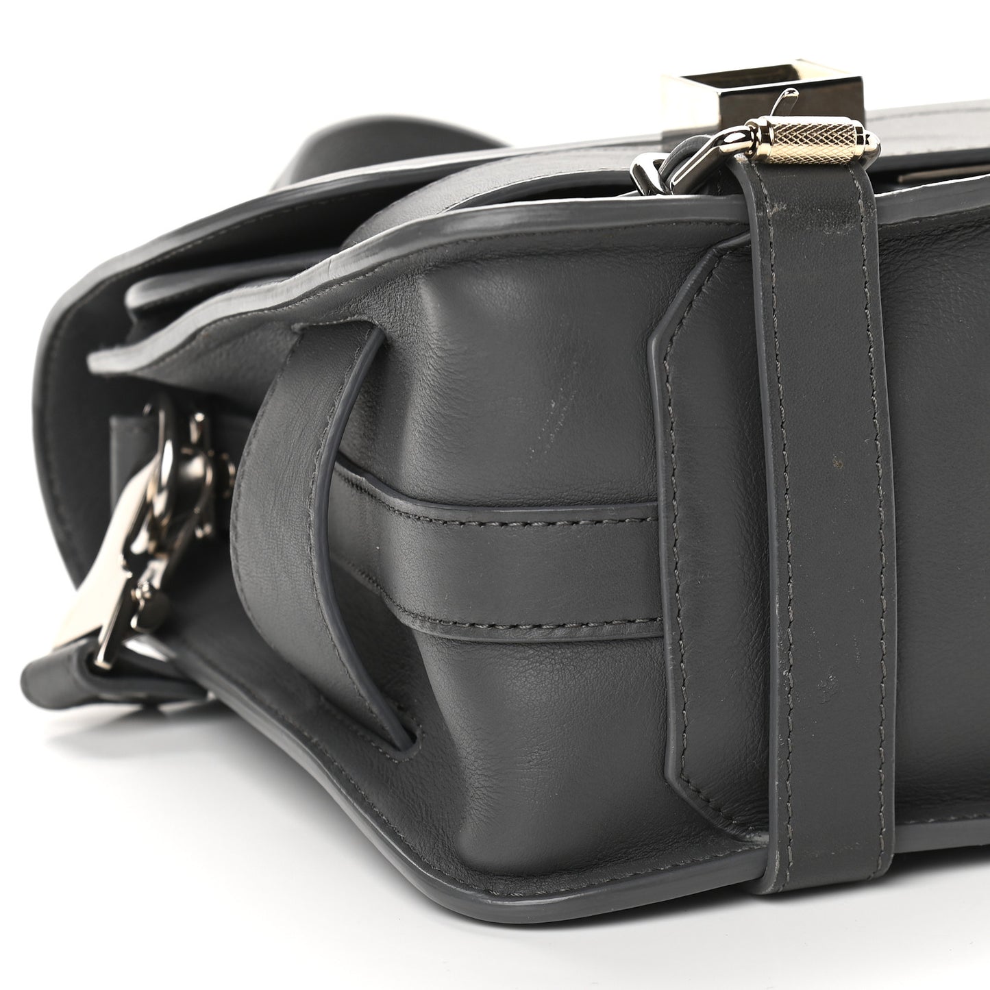 Smooth Calfskin PS11 Classic Shoulder Bag Heather Grey