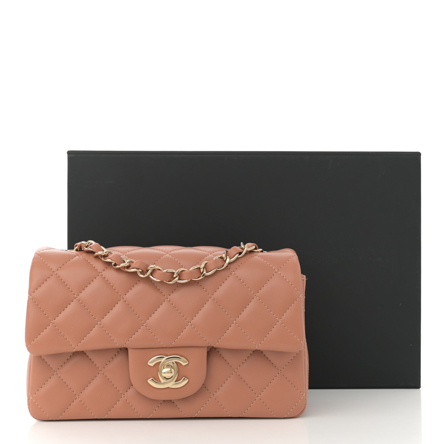 Chanel Lambskin Quilted Mini Rectangular Flap Brown 11 of 11