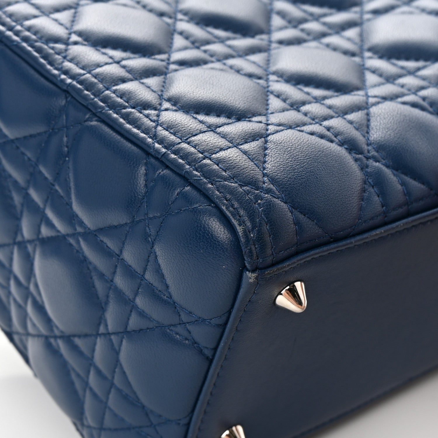 Christian Dior Lambskin Cannage Medium Lady Dior Blue 12 of 13