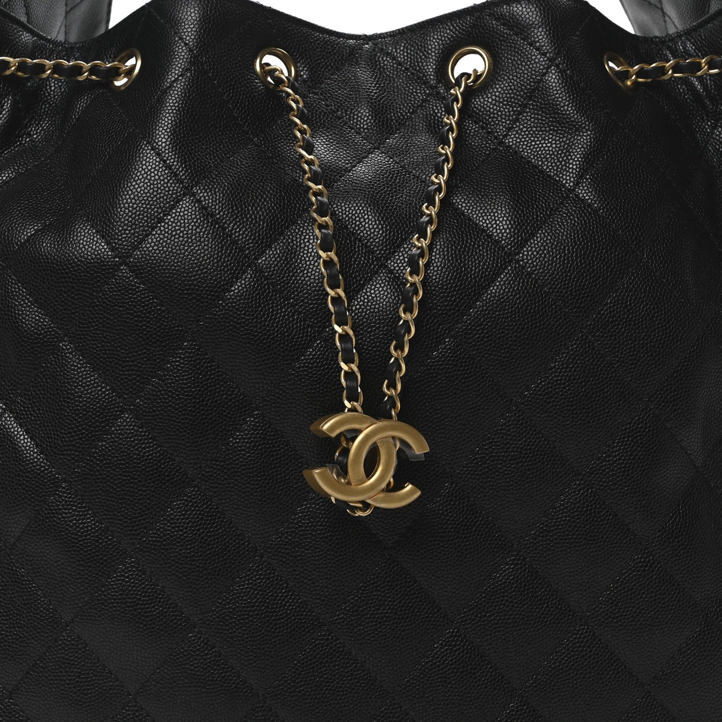 Caviar Quilted Medium Chanel 25 Handbag Black