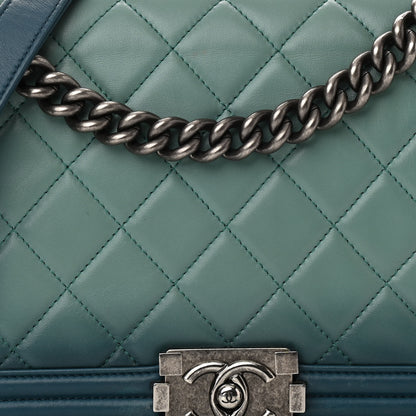 Chanel Calfskin Ombre Faded Quilted New Medium Boy Flap Green 7 of 13