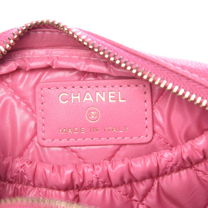 Chanel Caviar Quilted Small Curvy Pouch Cosmetic Case Pink 6 of 8