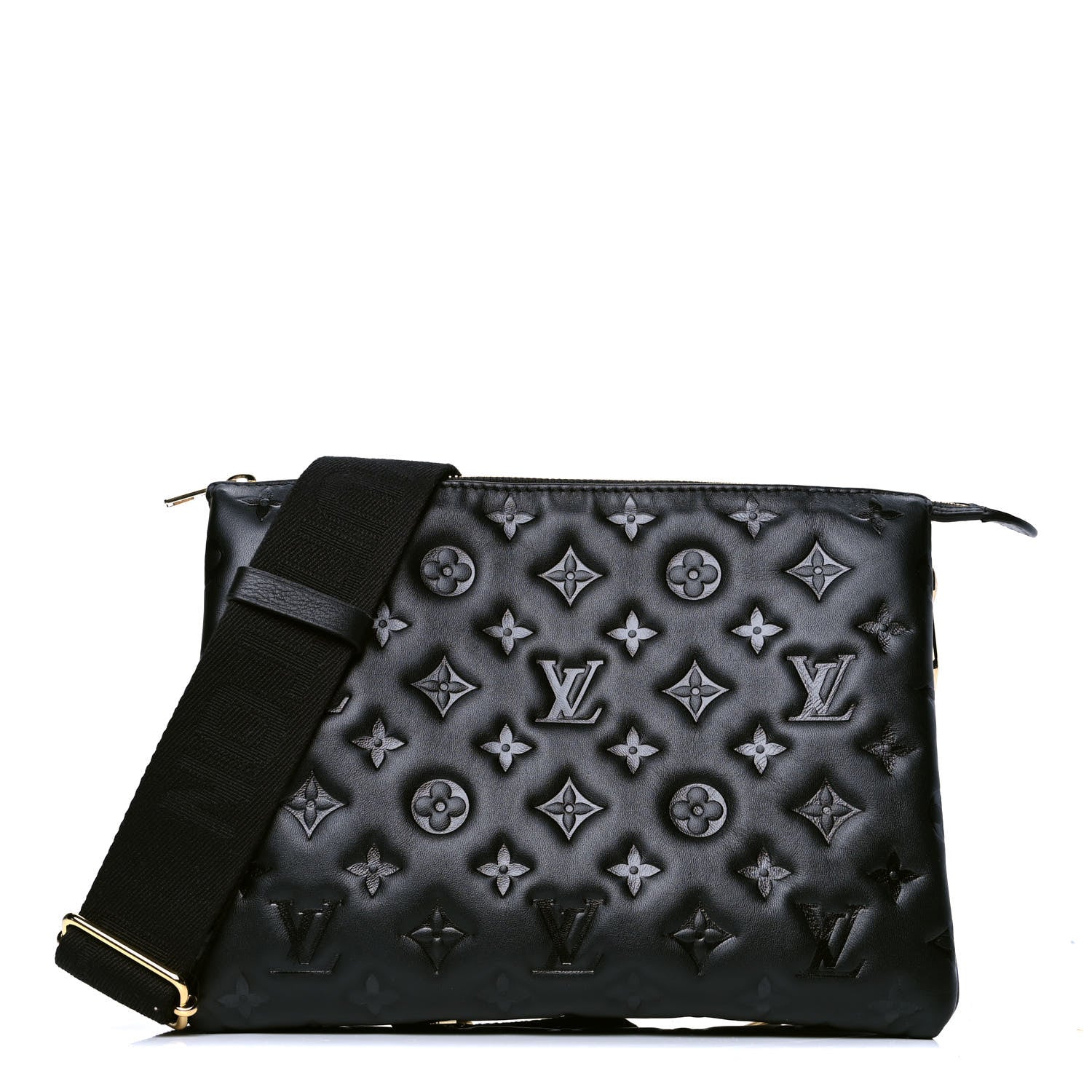 Louis Vuitton Lambskin Embossed Monogram Coussin PM Black 1 of 6