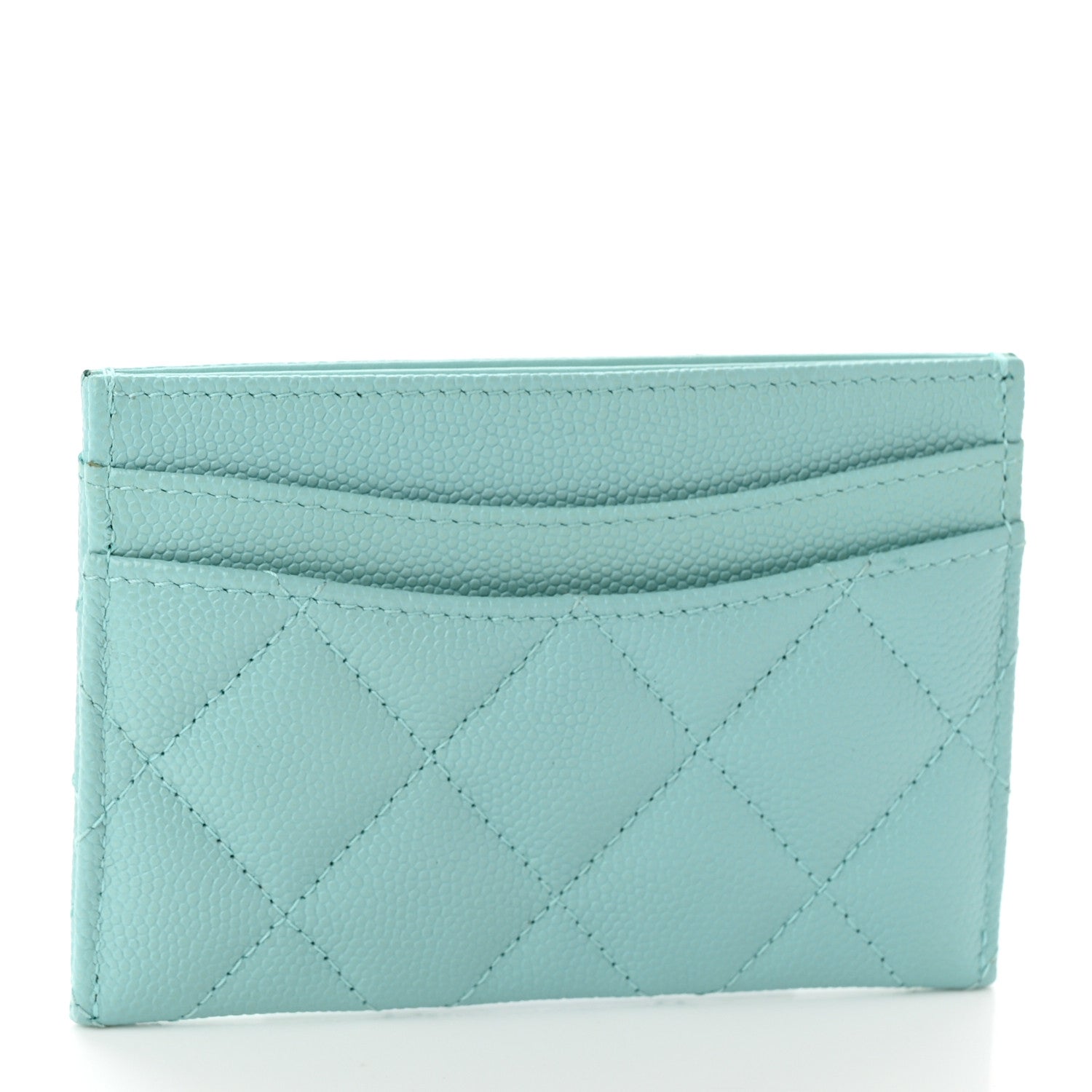 Chanel Caviar Quilted Card Holder Light Blue 3 of 9