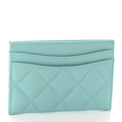 Chanel Caviar Quilted Card Holder Light Blue 3 of 9