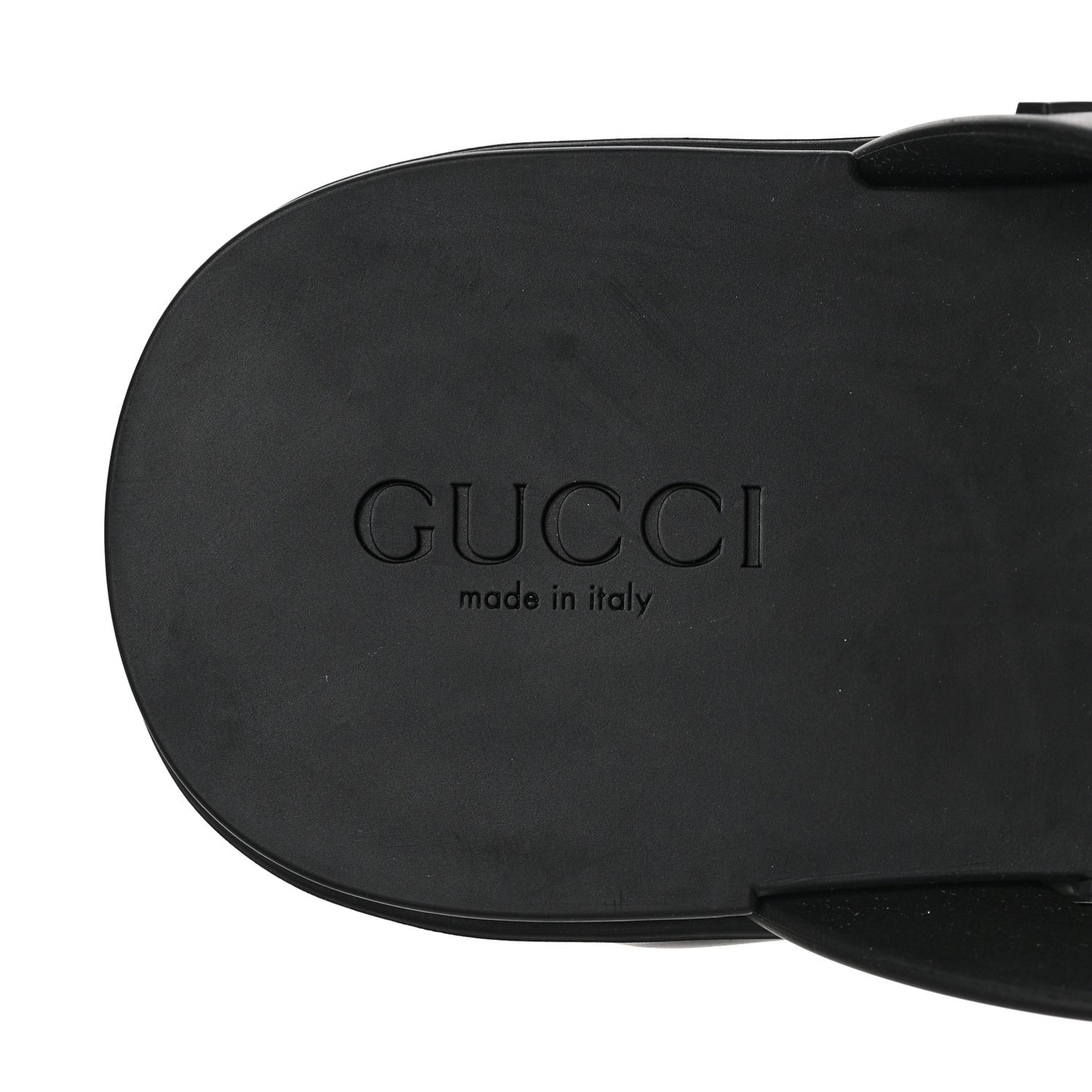 Rubber Chevron Logo Embossed Womens Thong Platform Sandals 38 Black