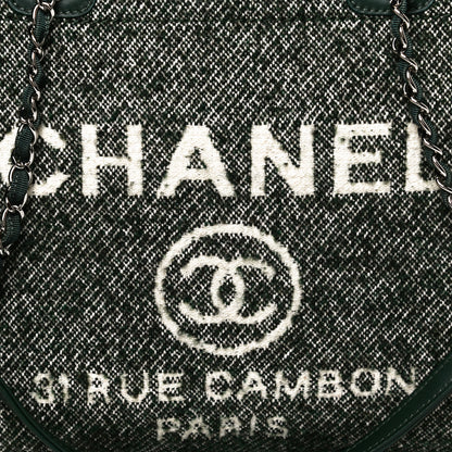 Chanel Mixed Fibers Calfskin Small Deauville Tote Green 8 of 10