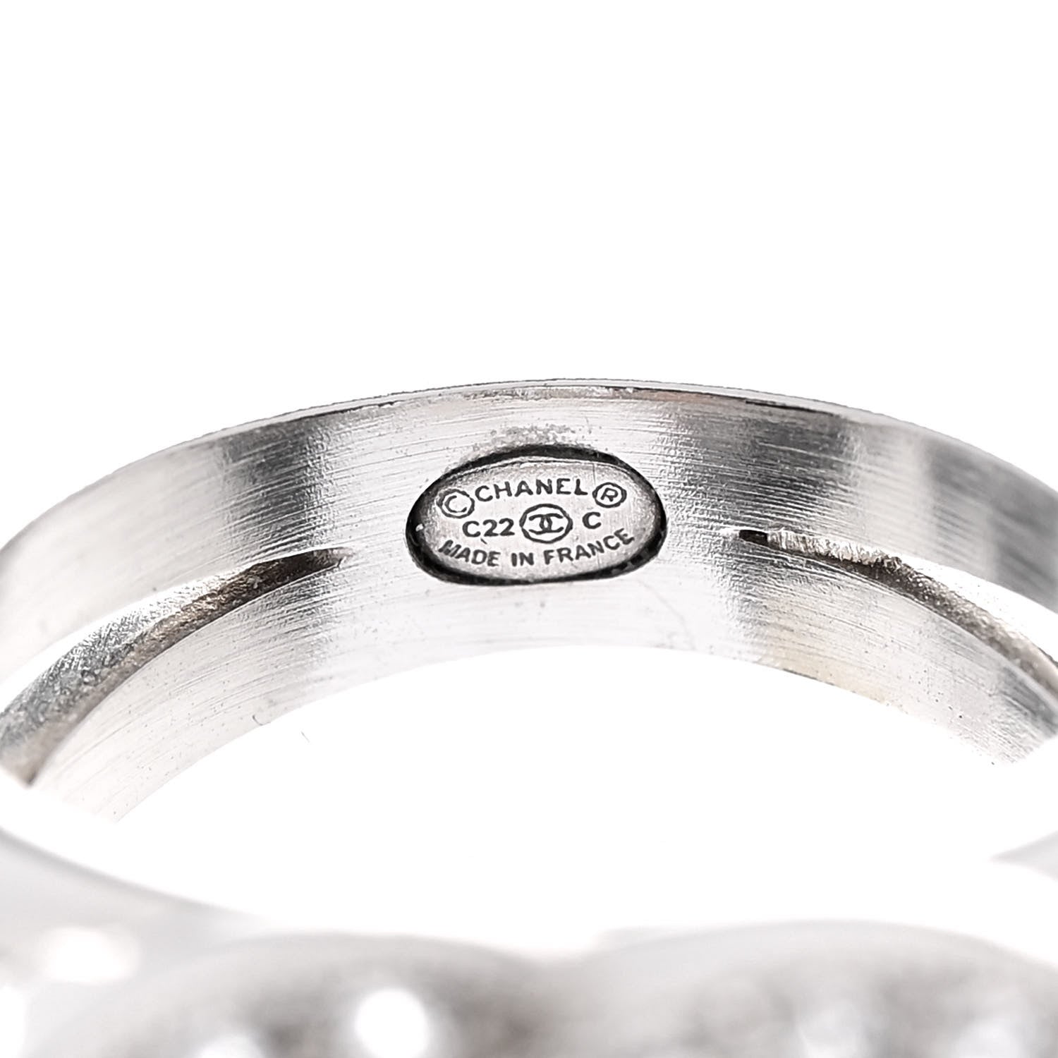 Chanel Crystal CC Ring 52 Silver 4 of 5