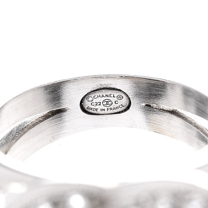 Chanel Crystal CC Ring 52 Silver 4 of 5