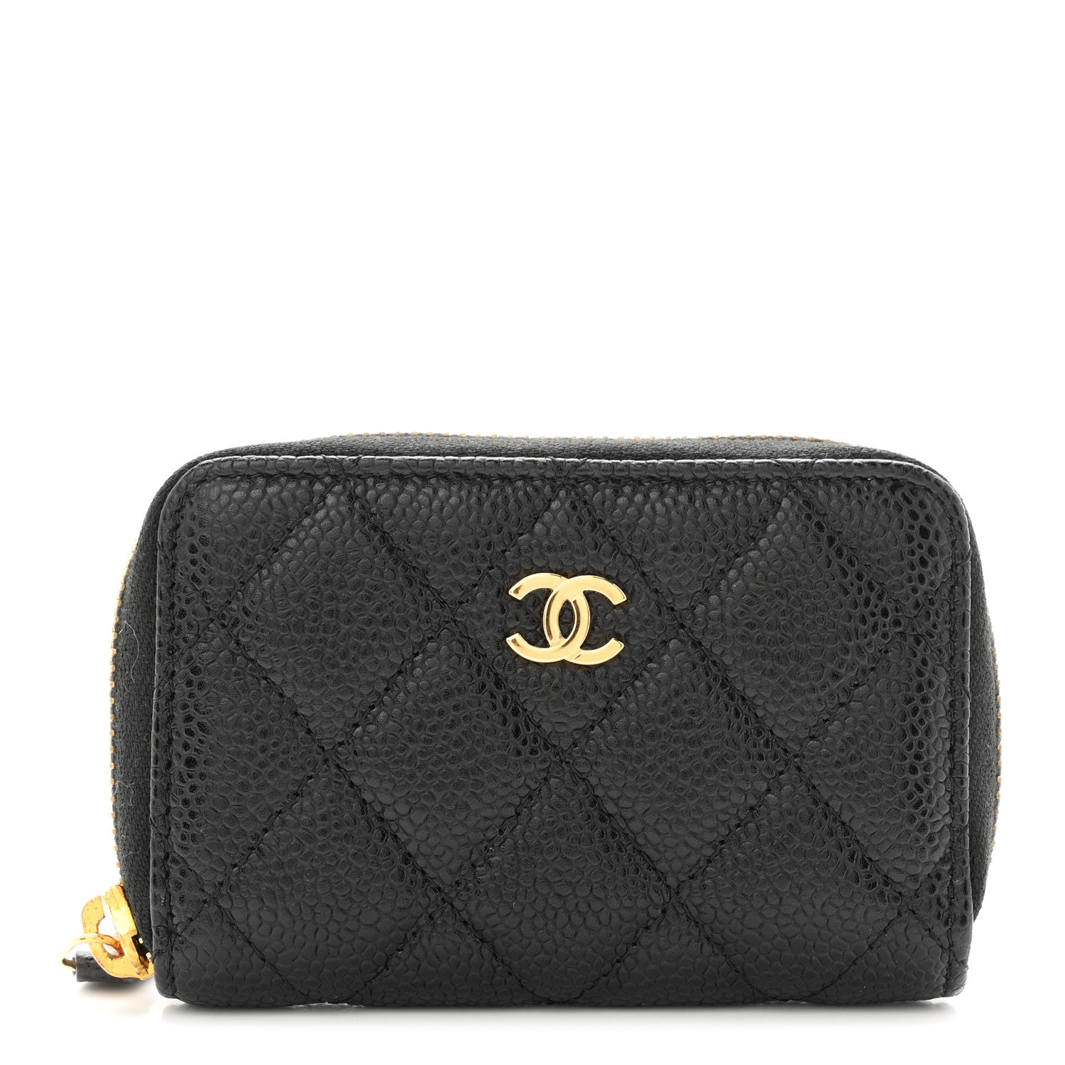 Chanel Caviar Quilted Zip Coin Purse Black 1 of 8