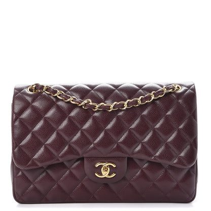 Chanel Caviar Quilted Jumbo Double Flap Burgundy 1 of 8