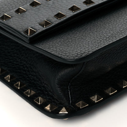 Valentino Garavani Pebbled Calfskin Rockstud Side Slip Crossbody Black 8 of 9