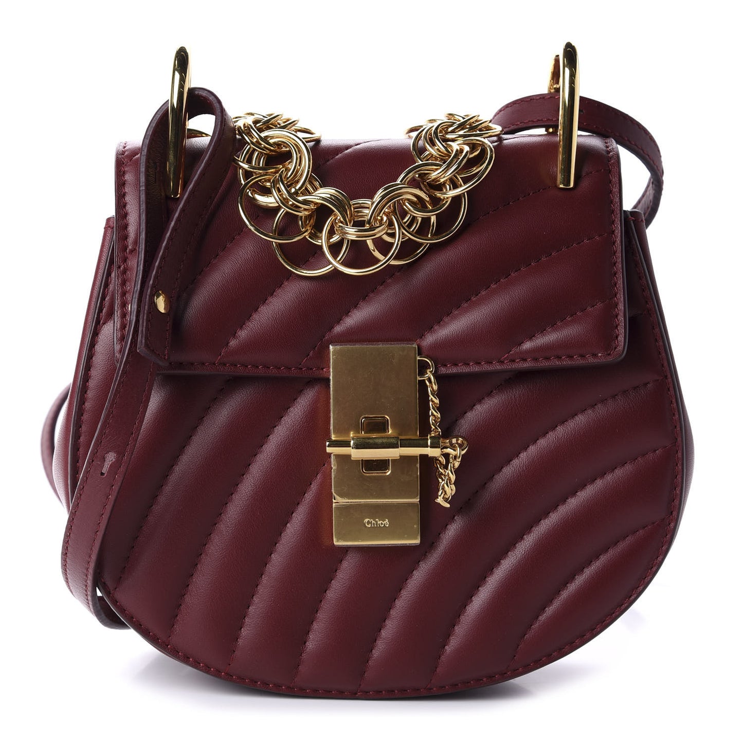 Calfskin Quilted Mini Drew Bijou Shoulder Bag Plum Purple