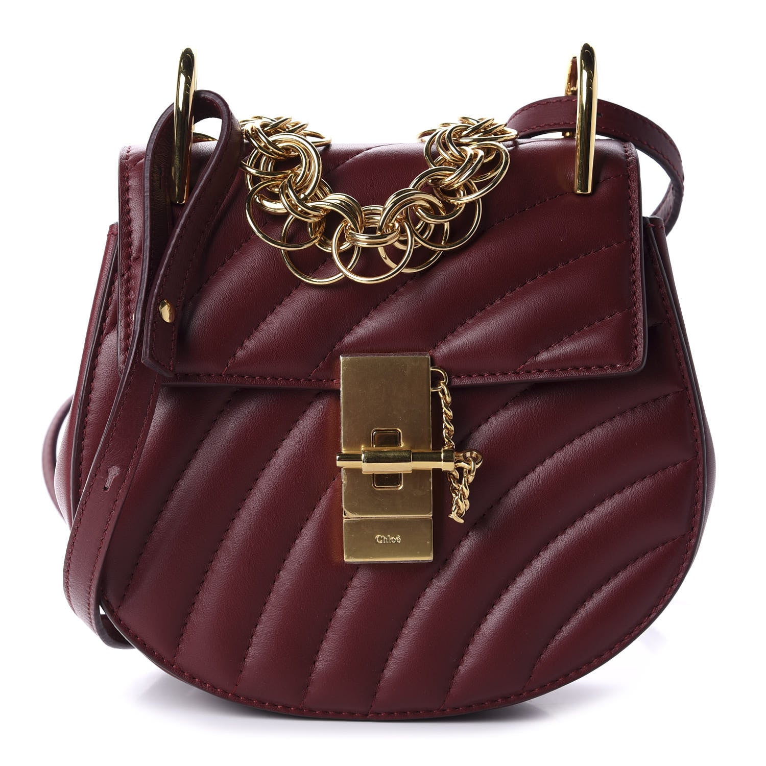 Chloe Calfskin Quilted Mini Drew Bijou Shoulder Bag Plum Purple 1 of 9