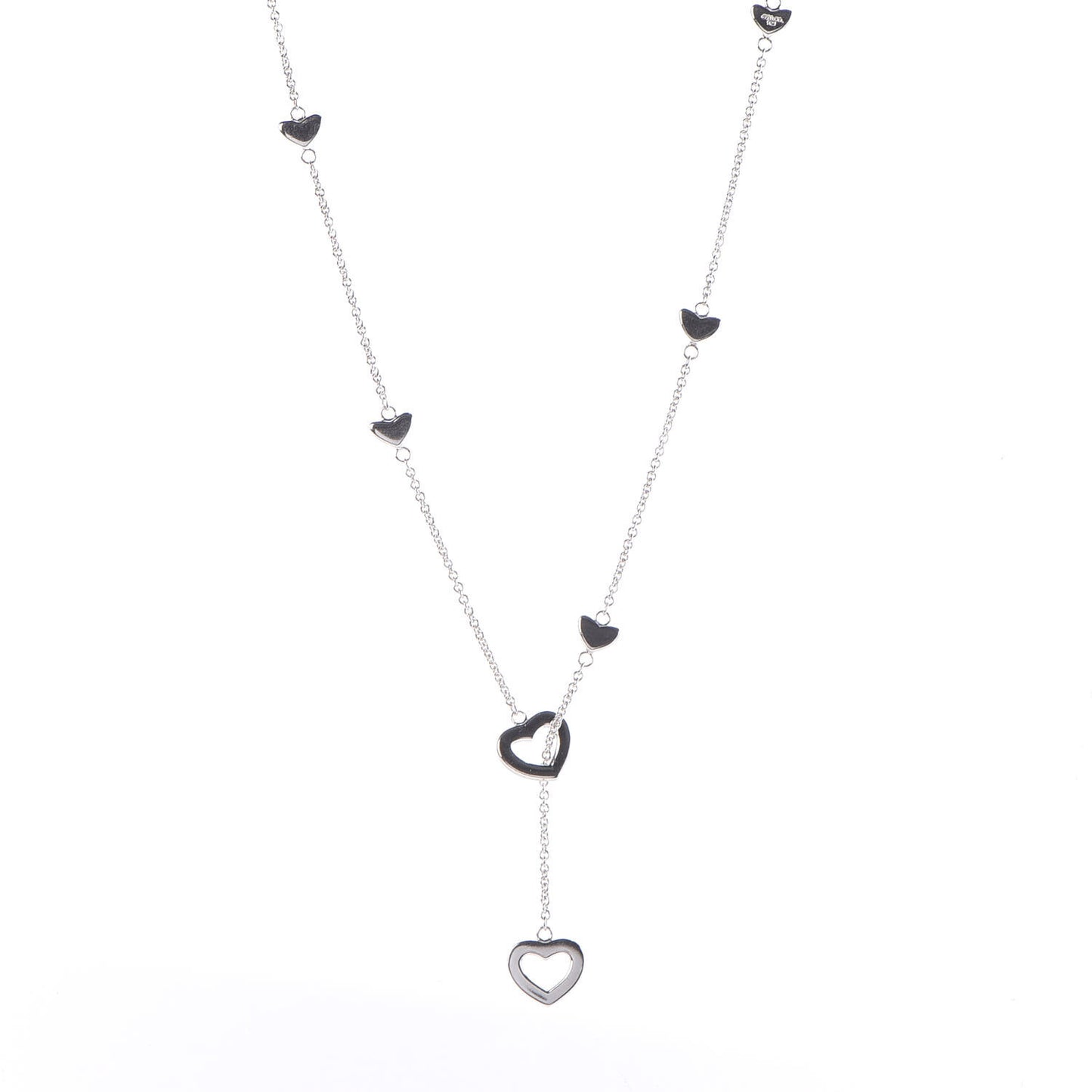 Sterling Silver Heart Lariat Necklace