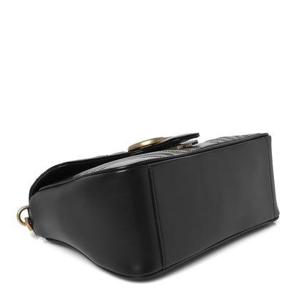 Gucci Calfskin Matelasse Small GG Marmont Top Handle Shoulder Bag Black 4 of 11