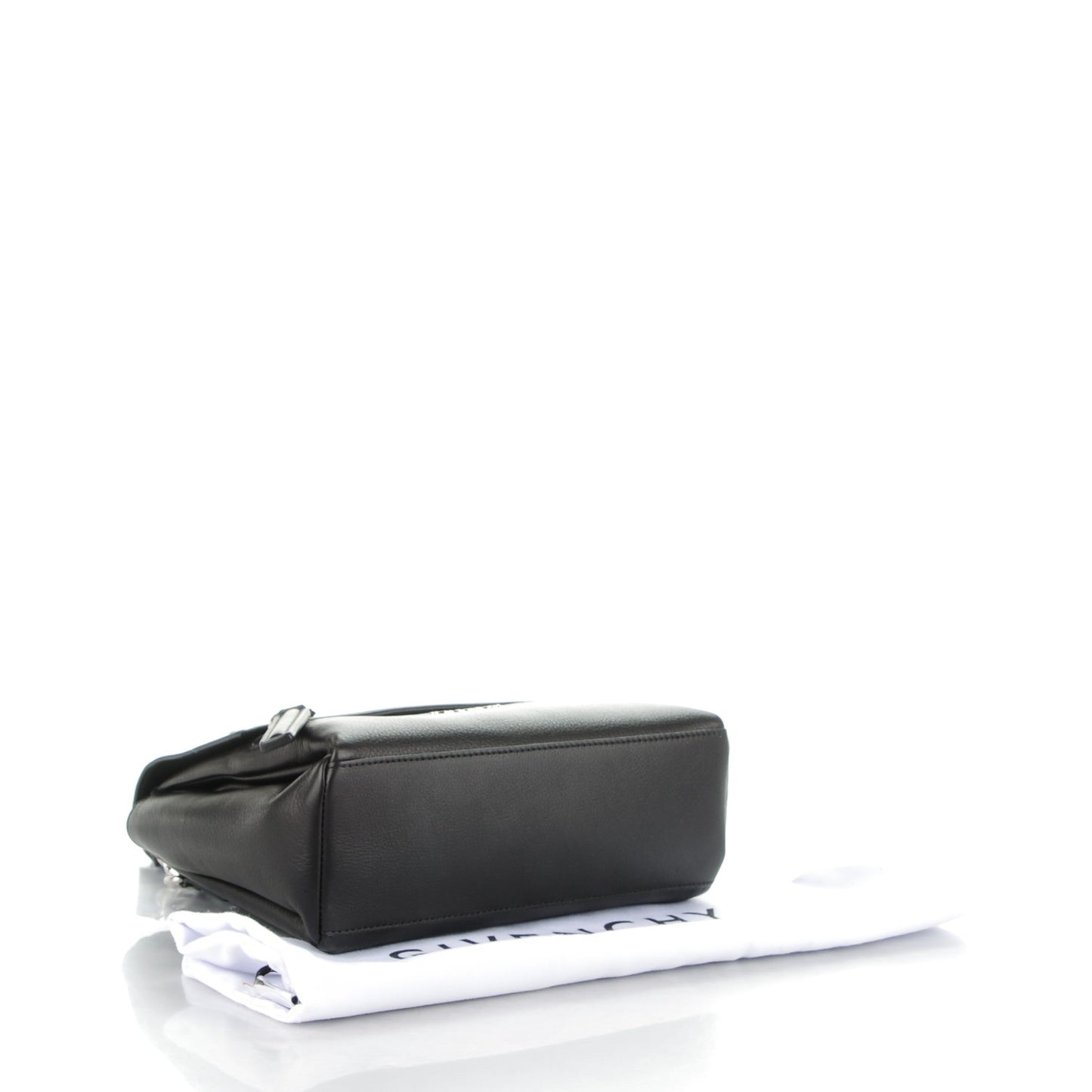 Waxy Grained Calfskin Mini Pandora Pure Flap Bag Black