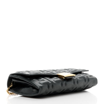 Fendi Nappa Matisse FF Embossed Continental Wallet On Chain Black 4 of 12
