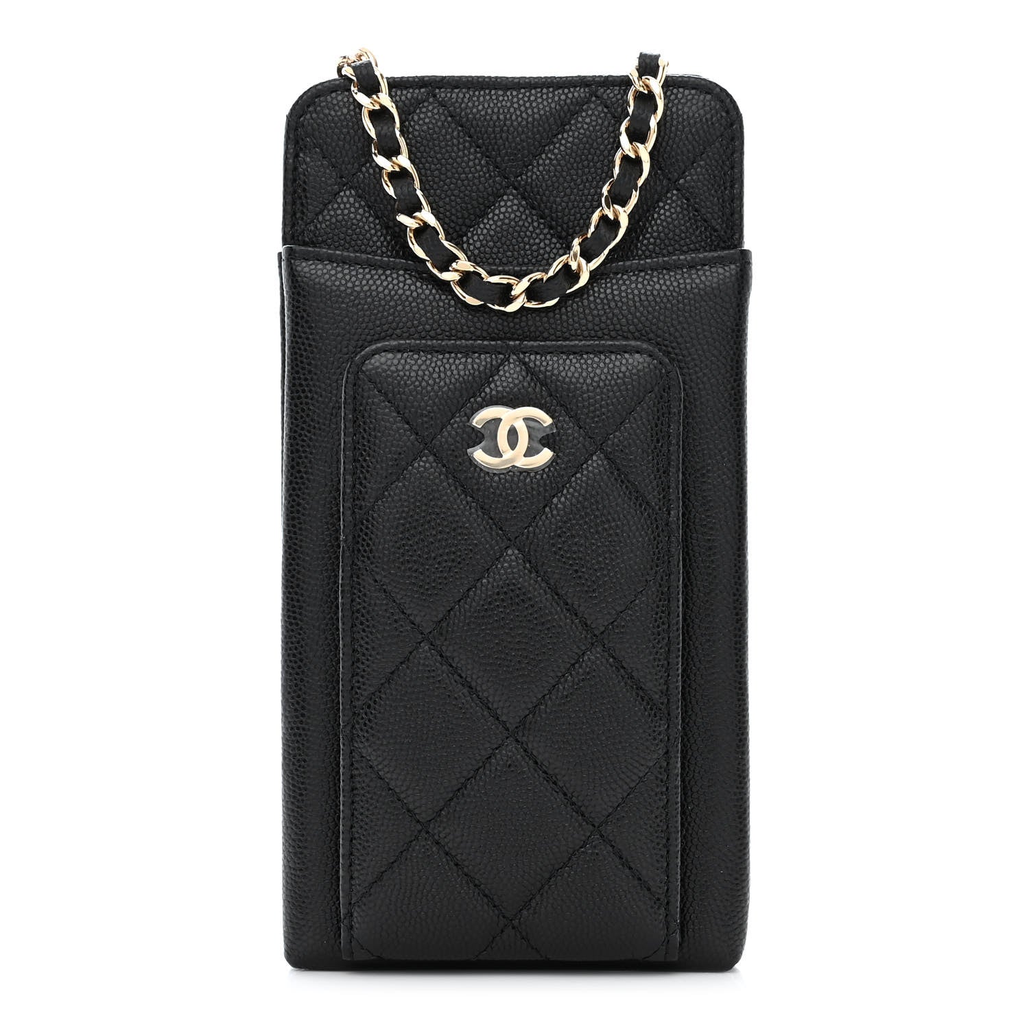 Chanel Caviar Quilted Zip Phone Case Black 1 of 13