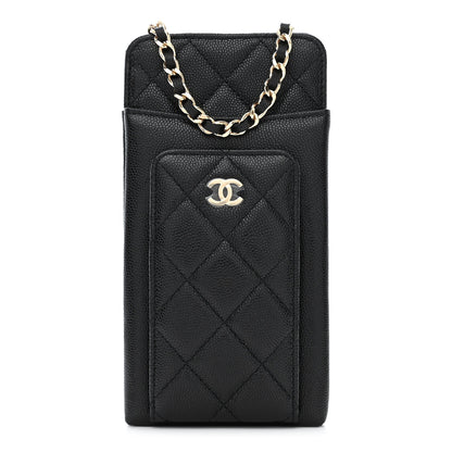 Chanel Caviar Quilted Zip Phone Case Black 1 of 13
