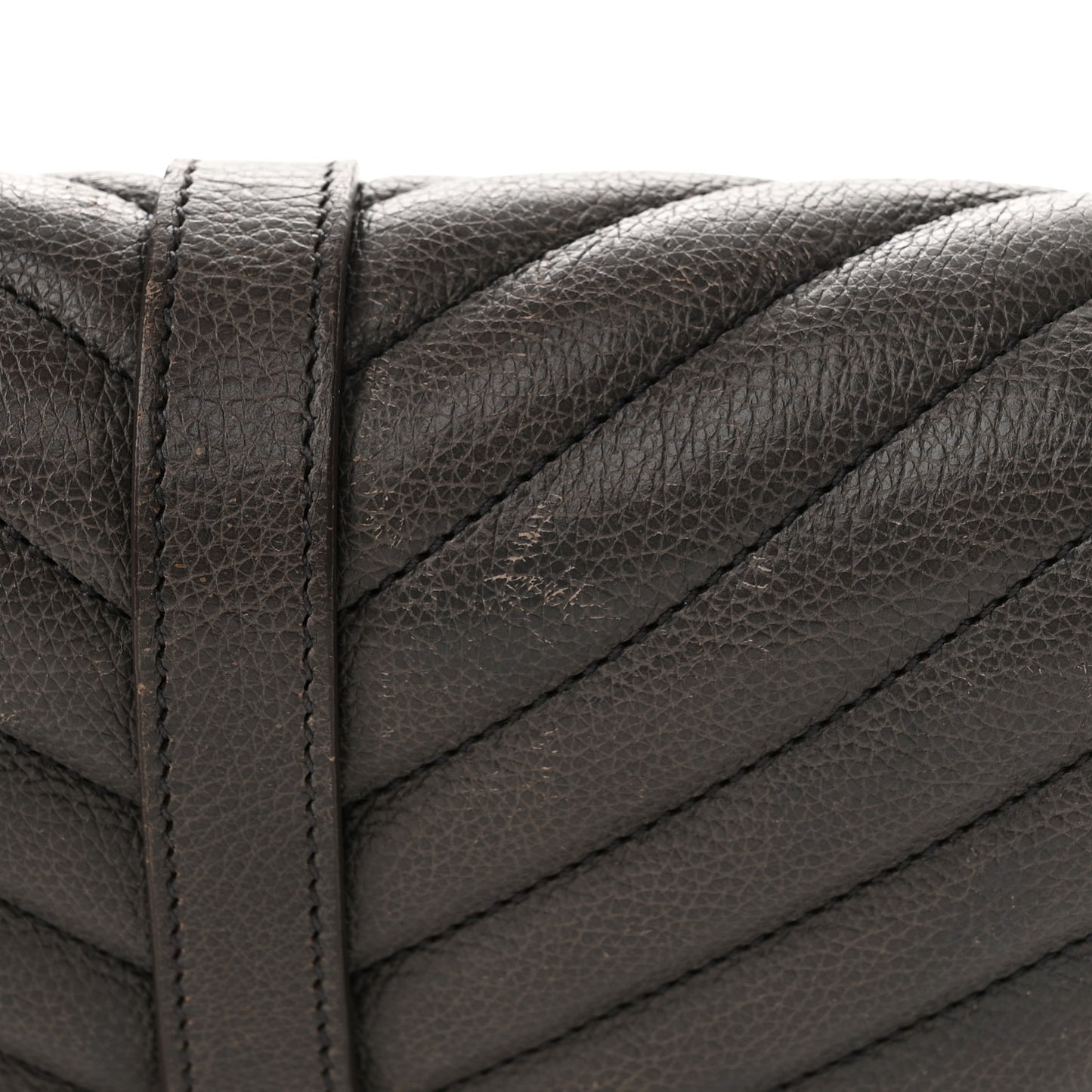 Sheepskin Matelasse Chevron Monogram Medium College Bag Asphalt