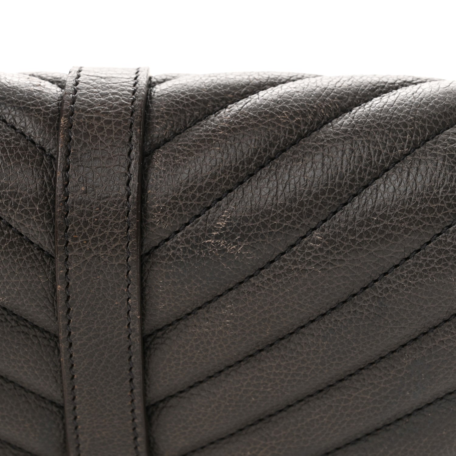 Saint Laurent Sheepskin Matelasse Chevron Monogram Medium College Bag Asphalt 12 of 22