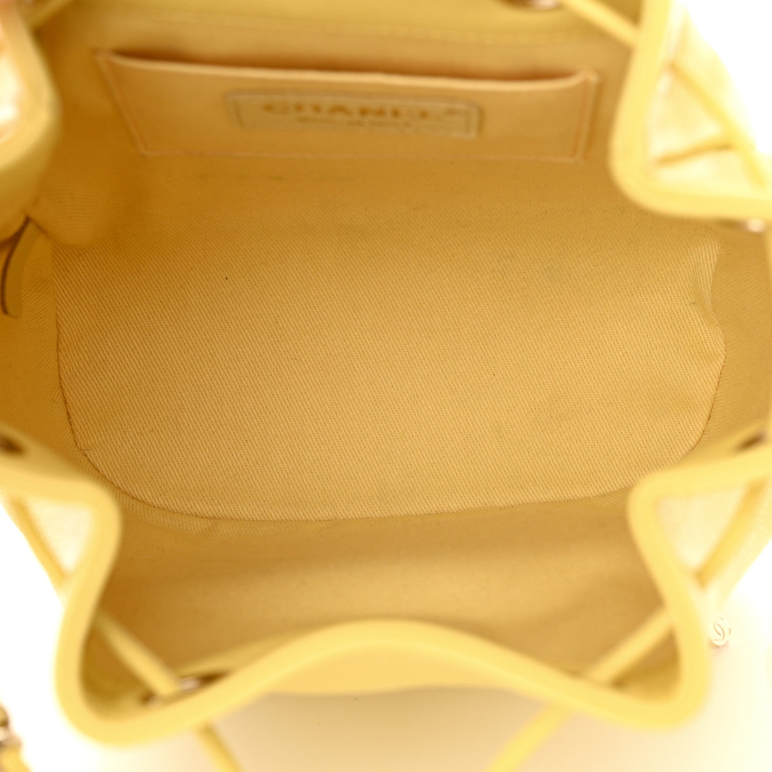 Chanel Caviar Quilted CC Pocket Bucket Bag Yellow 5 of 11