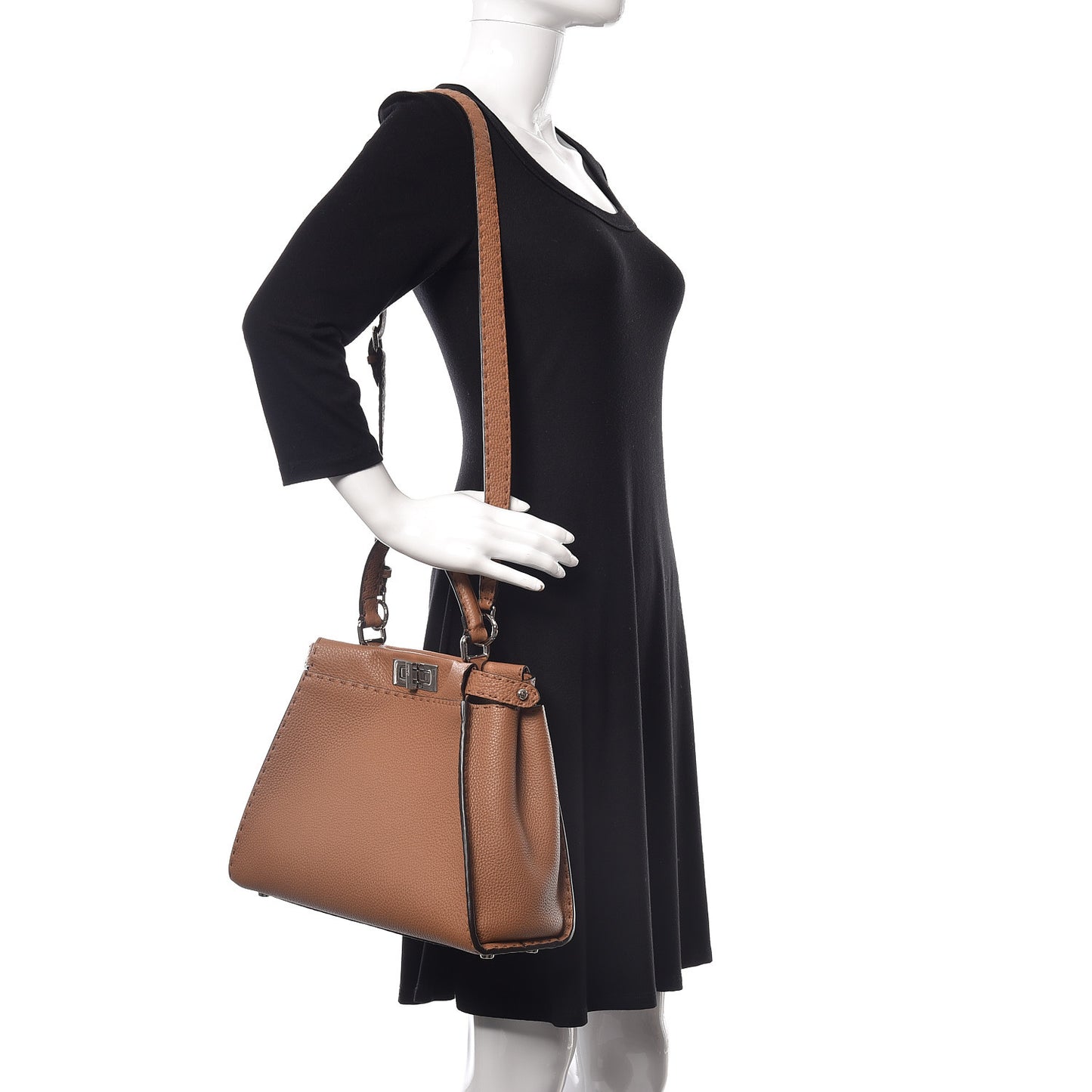 Cuoio Romano Selleria Bi-Color Medium Peekaboo Iconic Satchel Mou Deserto