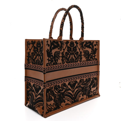 Christian Dior Calfskin Cornely-Effect Embroidery Large Book Tote Brown Black 3 of 15
