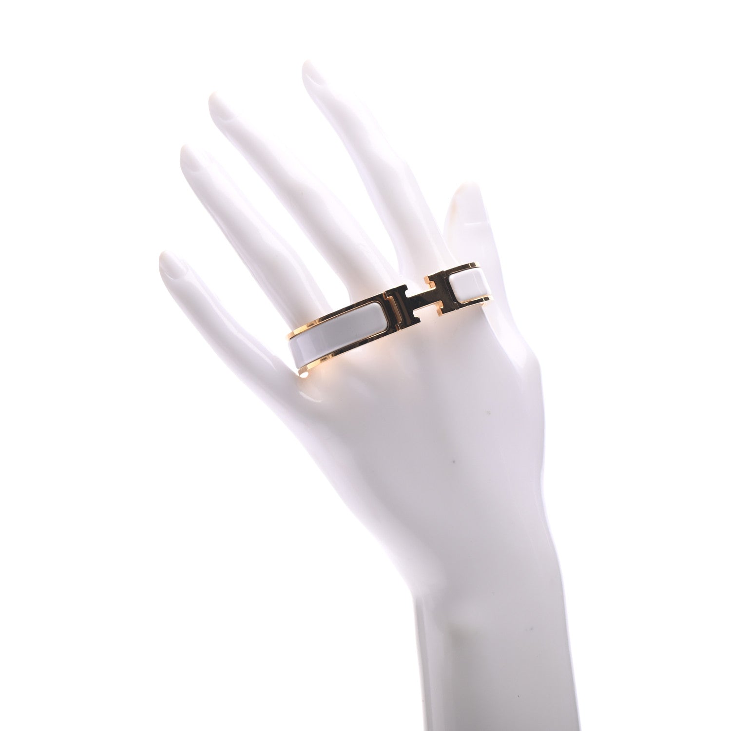 Hermes Enamel Narrow Clic Clac H Bracelet PM White 2 of 6