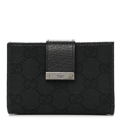 Gucci Monogram Metal Bar Compact Flap Wallet Black 1 of 8