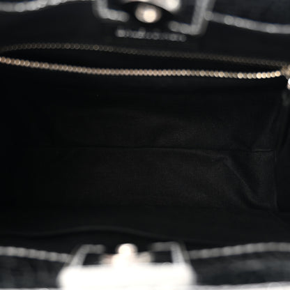 Balenciaga Crackled Mirror Calfskin Logo North South Shopper Tote XXS Silver 5 of 9