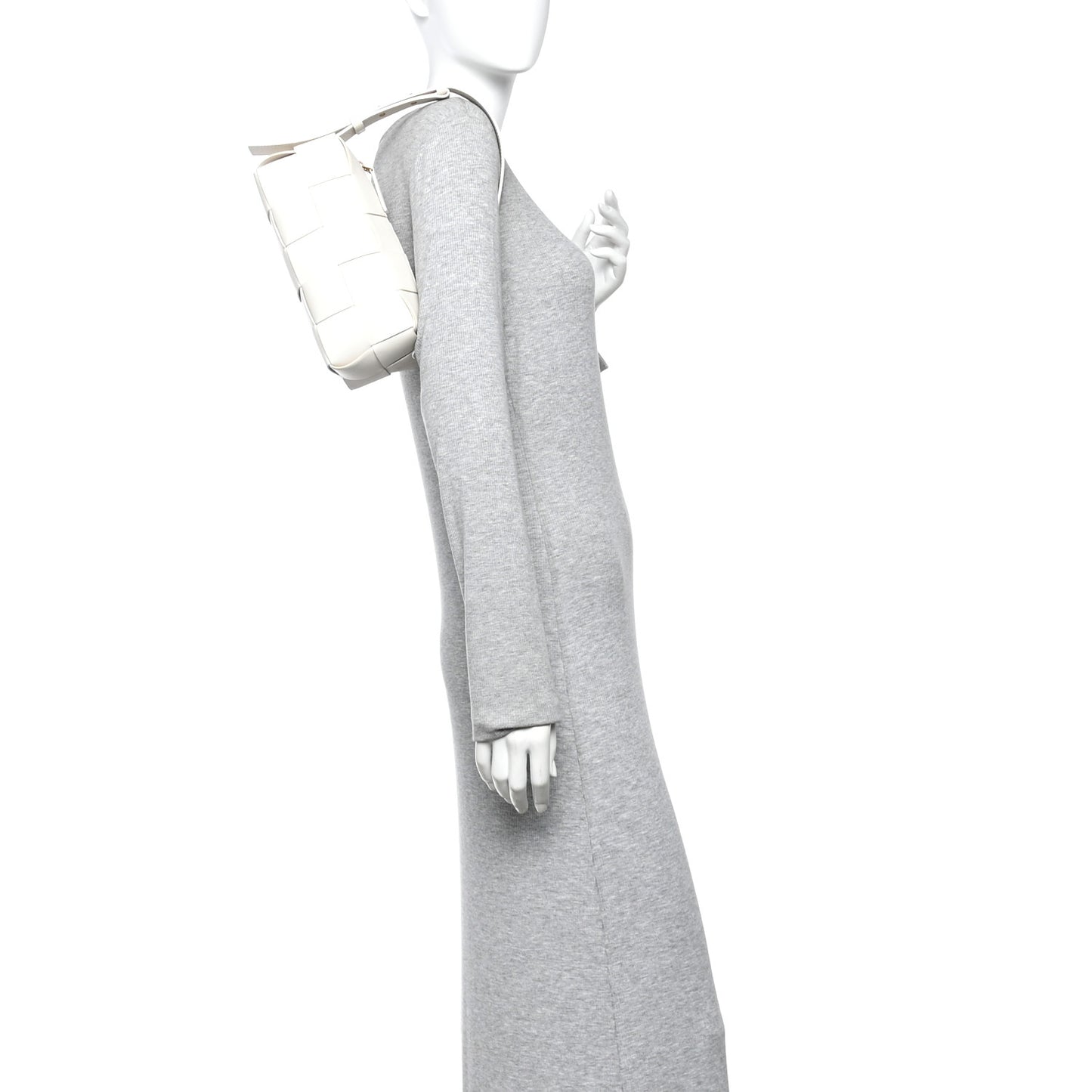 Lambskin Maxi Intrecciato Small Brick Cassette Bag White