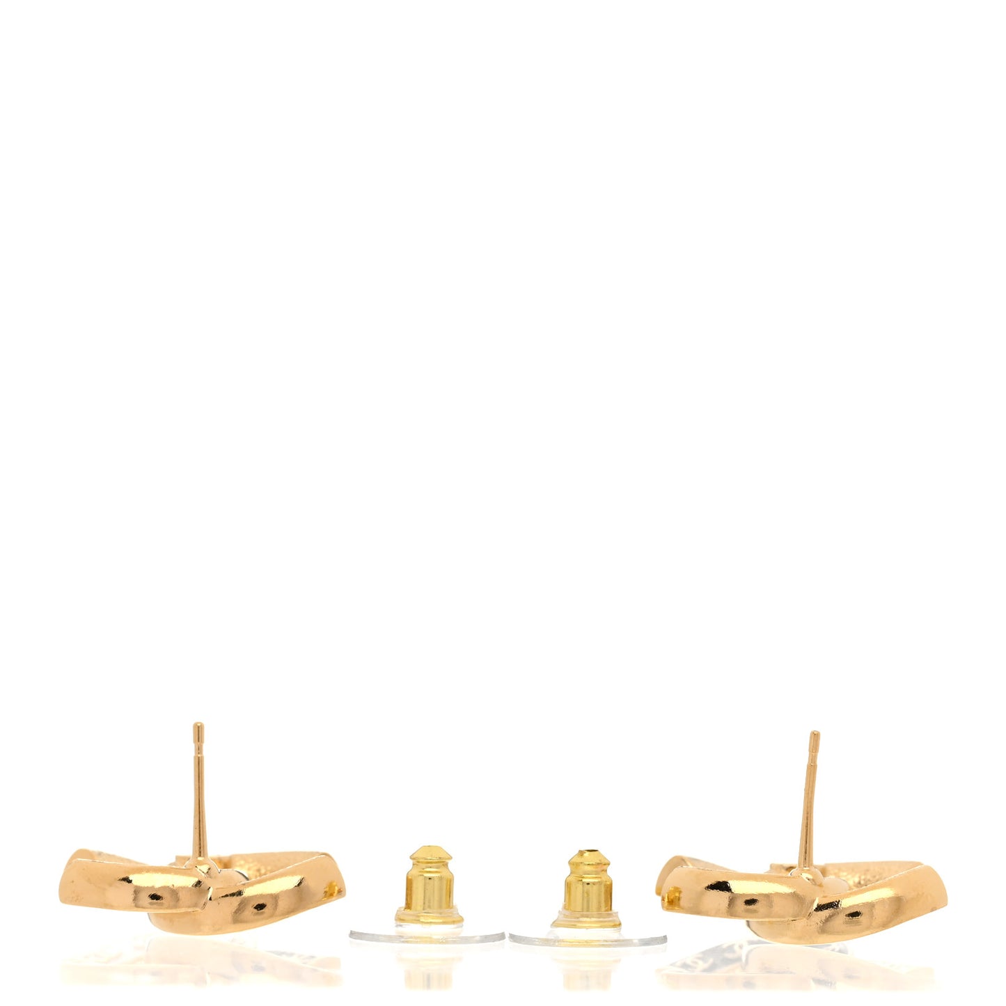 Enamel CC Logo Earrings Gold Black White