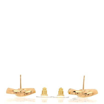 Chanel Enamel CC Logo Earrings Gold Black White 3 of 5
