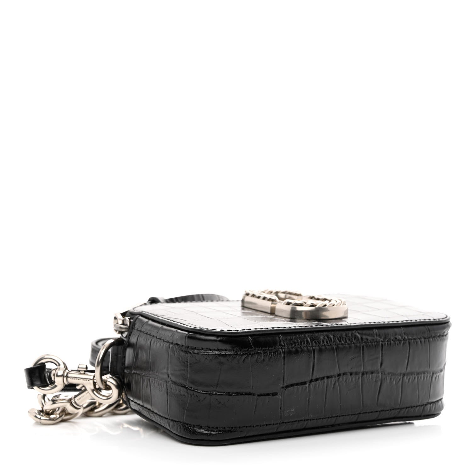 Marc Jacobs Croc Embossed Snapshot Camera Bag Black 1260669