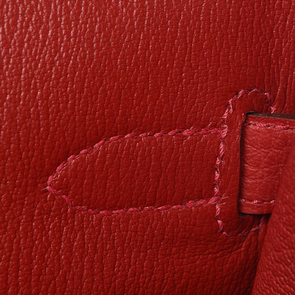 Hermes Taurillon Clemence Birkin 35 Rouge Casaque 15 of 30