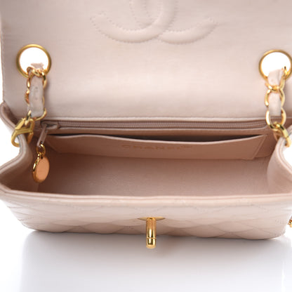 Chanel Lambskin Quilted Mini Square Flap Beige 5 of 21