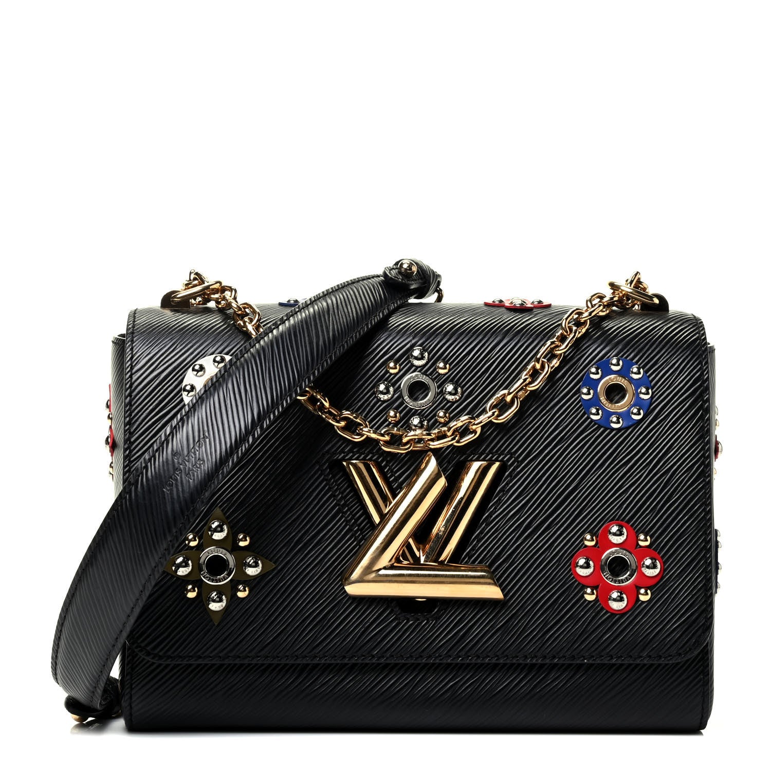 Louis Vuitton Epi Mechanical Flowers Twist Shoulder Bag MM Black 1 of 4
