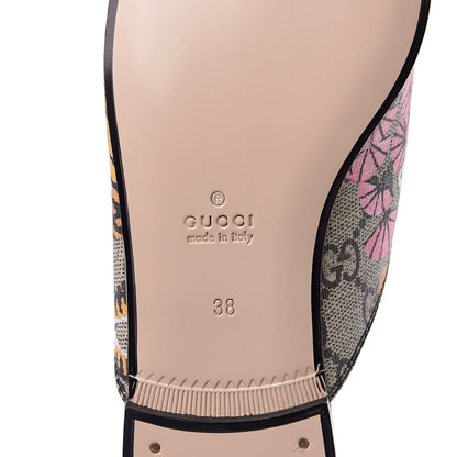 Gucci GG Supreme Monogram Bengal Womens Princetown Slippers 38 Beige Crop Pink 8 of 9