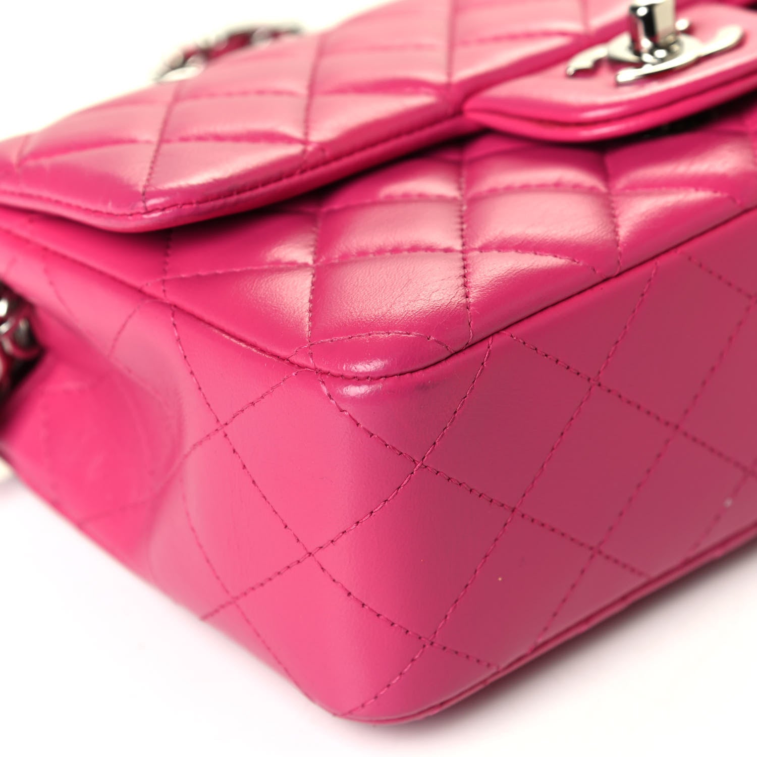 Chanel Lambskin Quilted Mini Rectangular Flap Pink 5 of 8