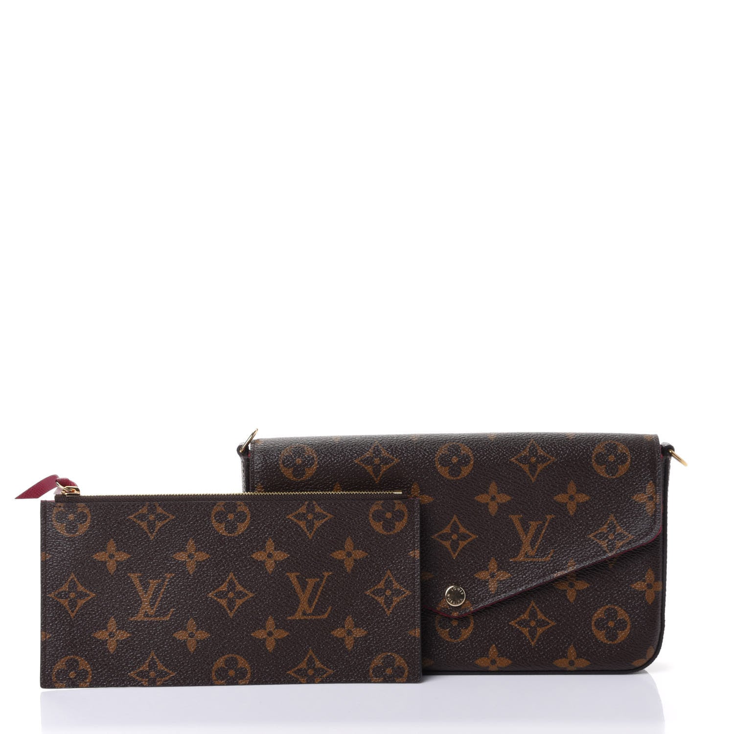 Louis Vuitton Monogram Pochette Felicie Chain Wallet Fuchsia 5 of 6