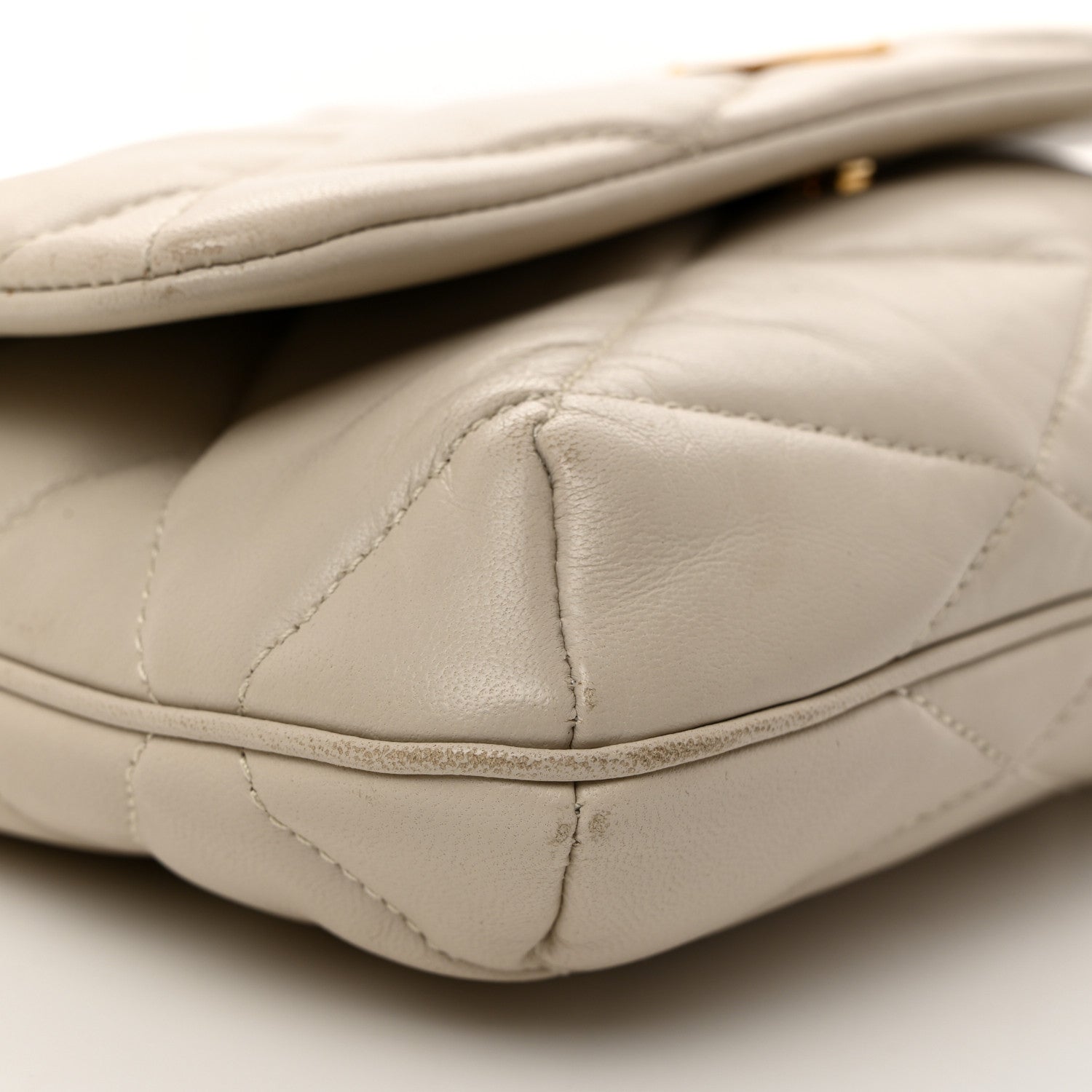 Saint Laurent Lambskin Quilted Le 57 Diamond Shoulder Bag Crema Soft 9 of 13